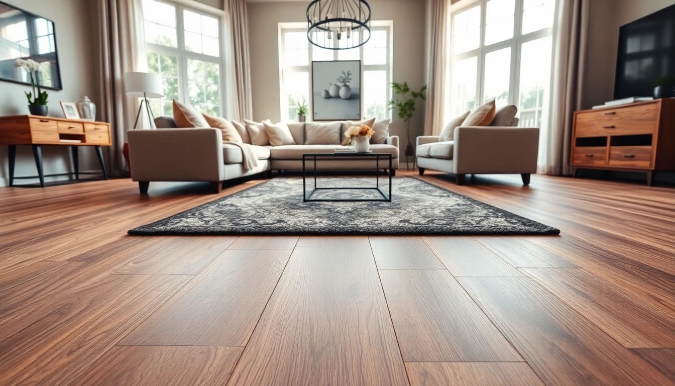 Enhance your home with stylish vinyl plank flooring in a modern living room environment.