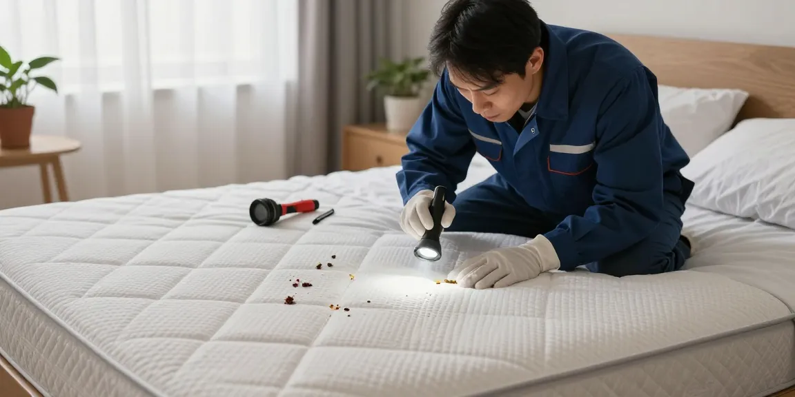 Expert bed bug exterminators inspecting a residential bedroom for signs of infestation with professional tools and care.