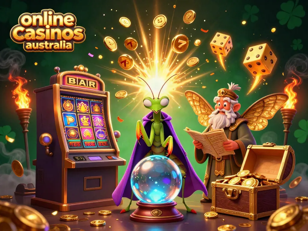 Experience the magic at online casinos australia with vibrant characters and thrilling casino elements bursting with excitement.
