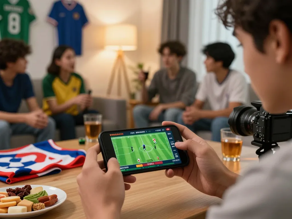 Menikmati sesi taruhan Judi Bola yang menarik di rumah bersama teman-teman sambil melihat odds olahraga langsung.