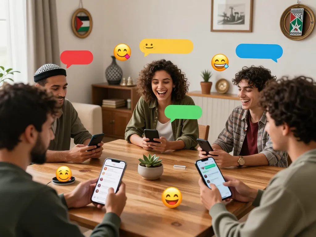 Engage in دردشة فلسطين within a vibrant digital chat room connecting diverse users.