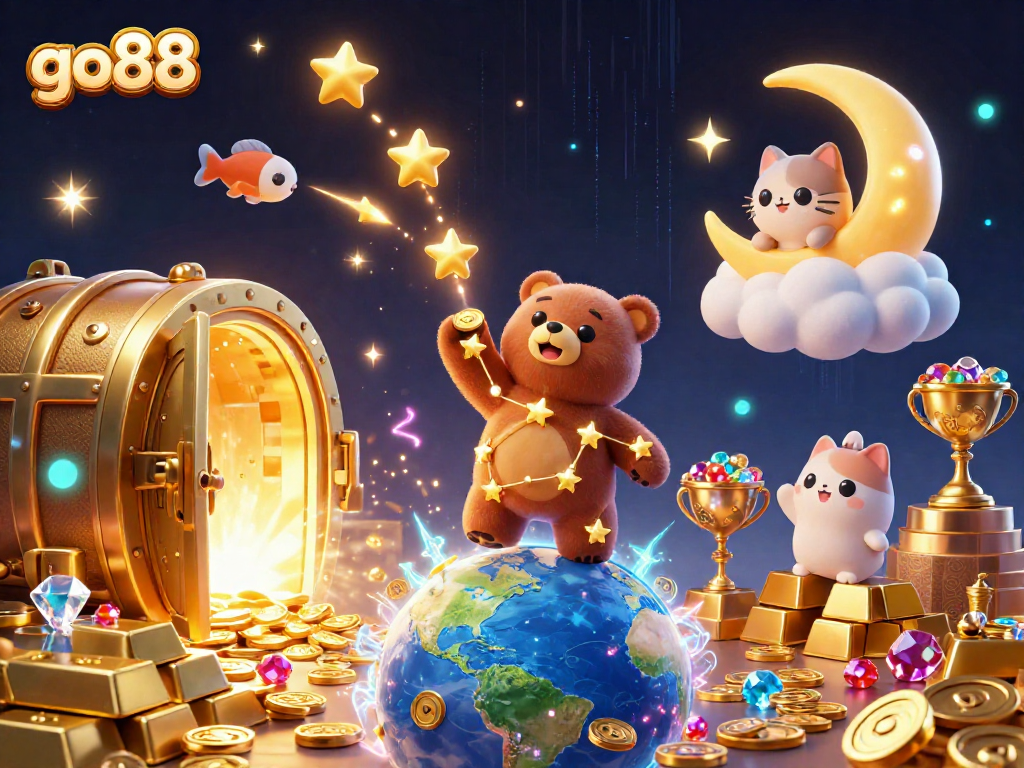 Spin the reels and win big with go88's immersive casino experience featuring vibrant galaxy elements.