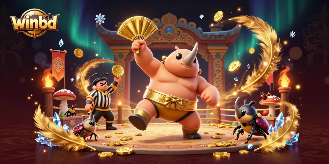 Winbd platform features thrilling betting action with cartoon characters in a vibrant casino scene.