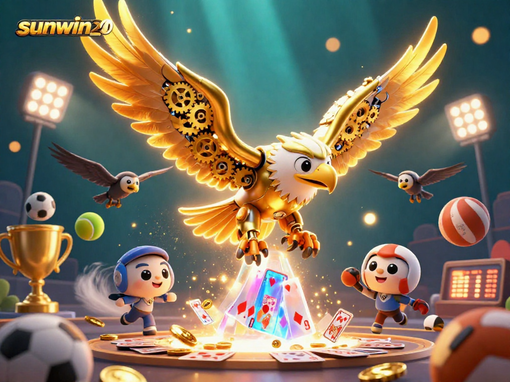 Experience thrilling gameplay with sunwin20 in a vibrant, action-packed 3D casino scene.