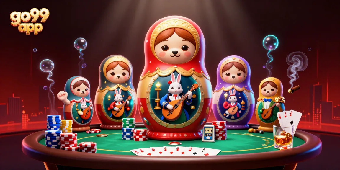 Win big at the go99 app with 3D bears and poker excitement in a casino setting.