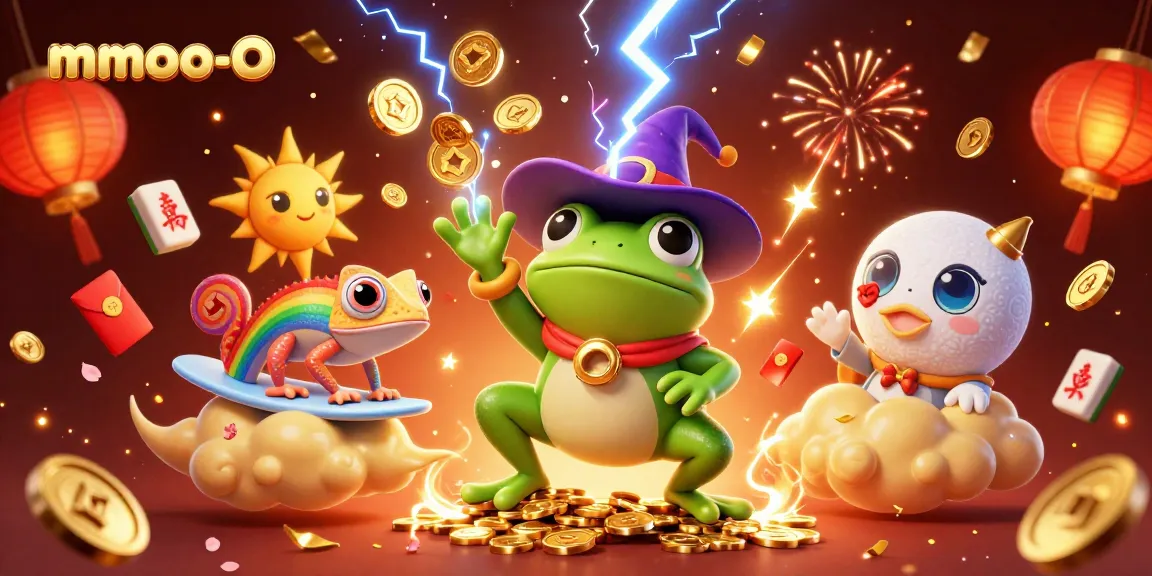 Experience thrilling gameplay at mmoo-o with vibrant characters surrounded by golden casino elements.