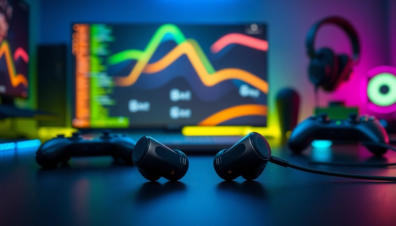 Experience the superior sound of PRO60 Gaming Earbuds in an immersive gaming setup.