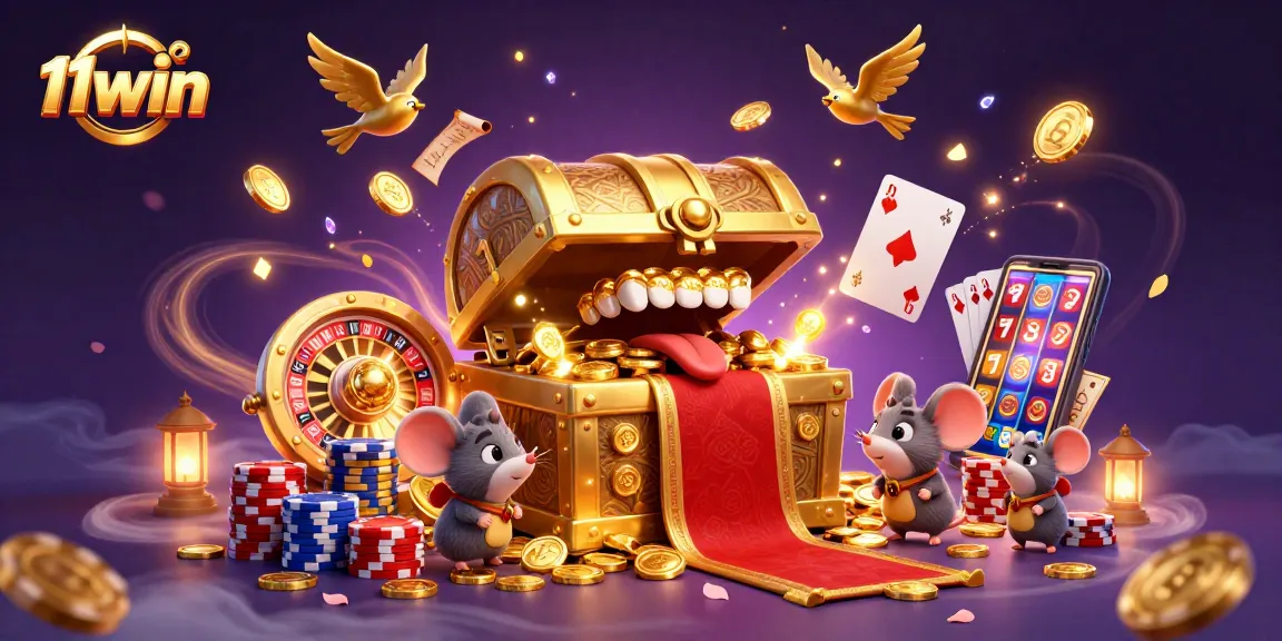 Enjoy the thrill of gaming with 11win in this vibrant, cinematic 3D illustration.
