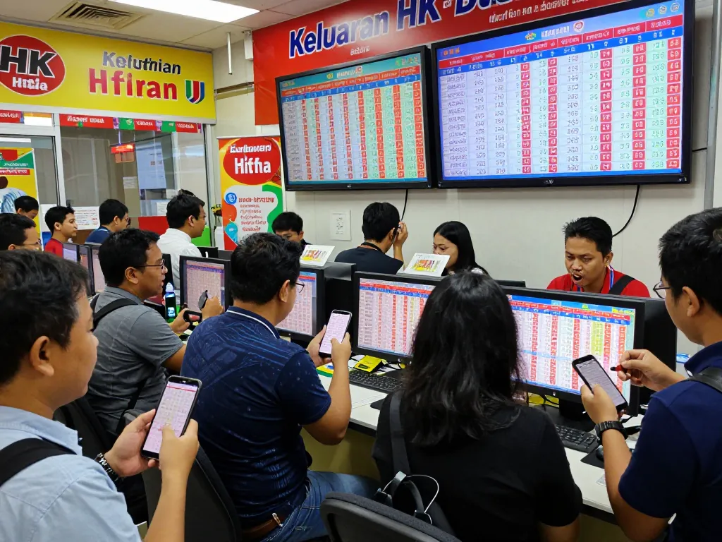 Hasil Keluaran HK dirayakan di pusat lotere yang ramai dengan pemain yang terlibat dan tampilan yang cerah.