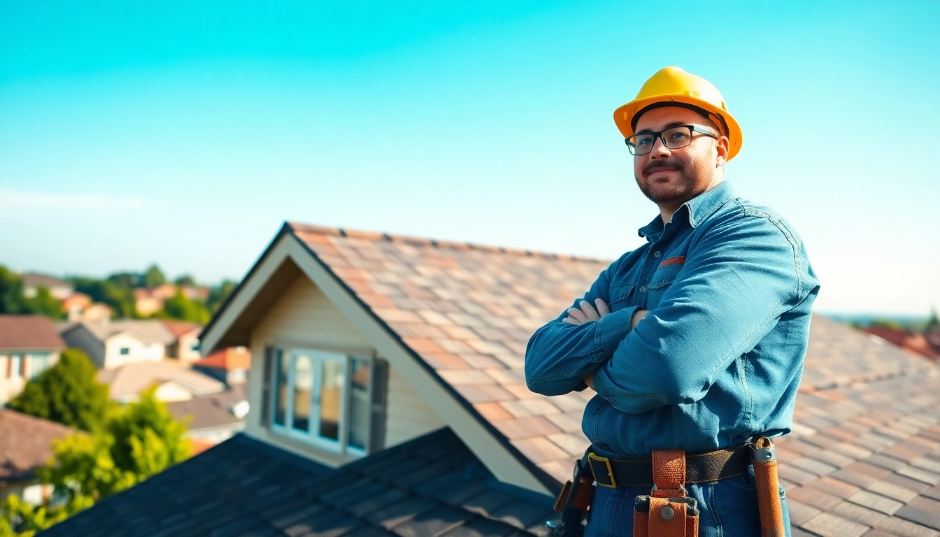 Roofing contractor inspecting a residential roof, ensuring quality and safety.