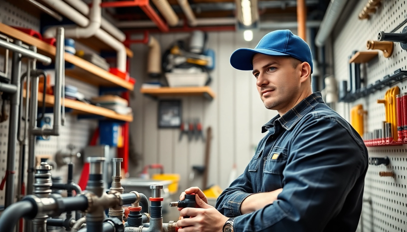 Find a reliable Plumber near me working in a clean and organized workshop.