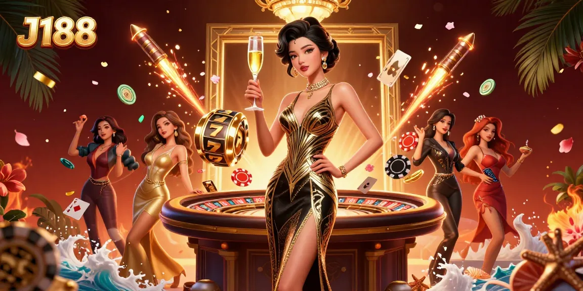 Engage in winning strategies at J188's immersive casino experience with gold and glamour.