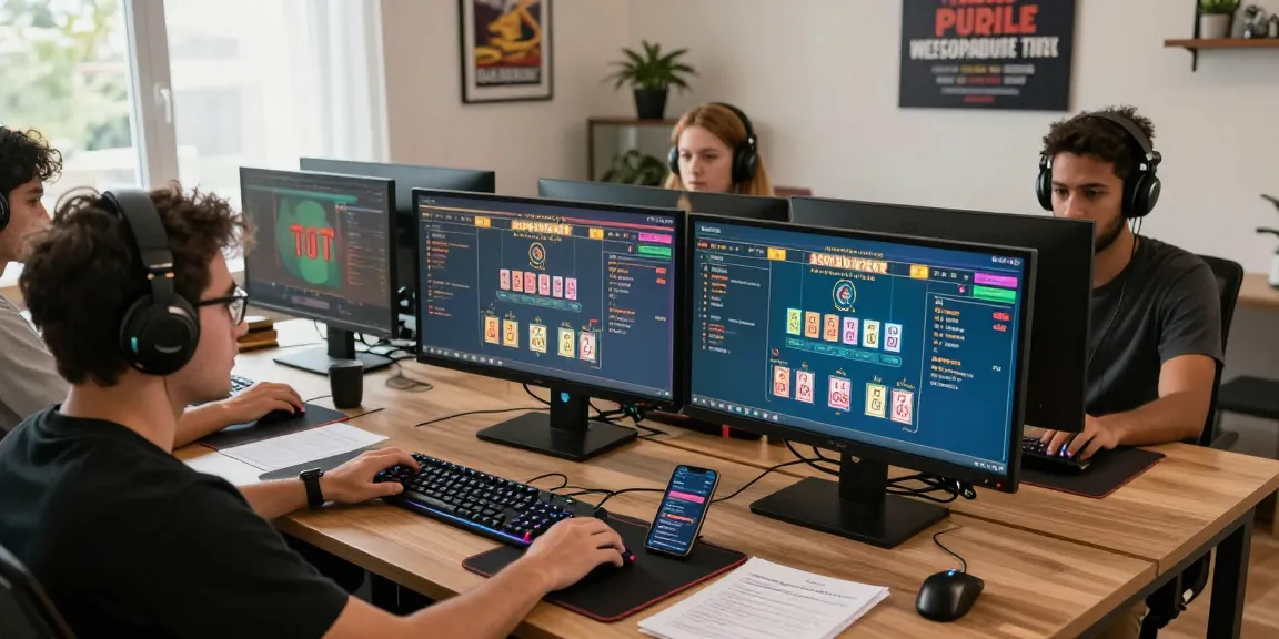 Engaging online baccarat gaming scene with diverse players analyzing statistics and strategies in a modern home office.