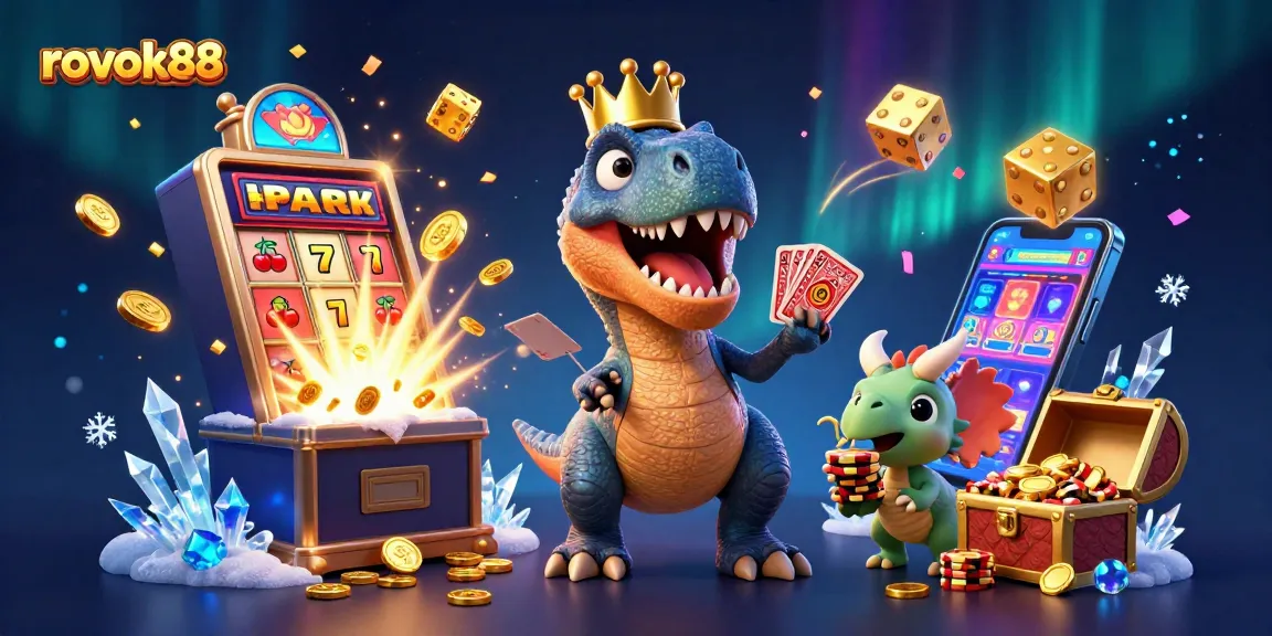Engage with rokok88's dynamic gaming scene featuring vibrant characters and casino game action.